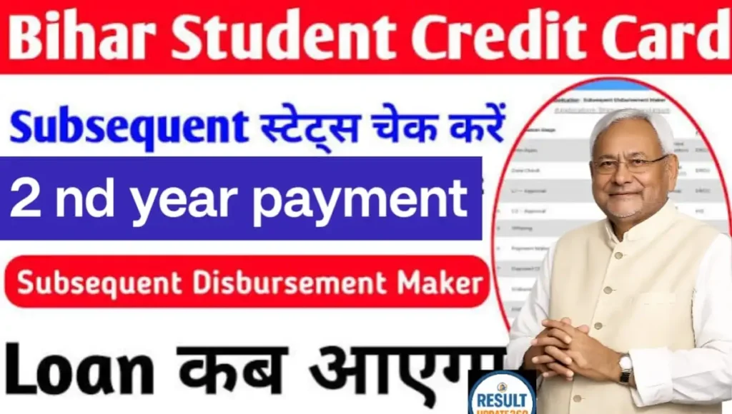 Bihar Student Credit Card Subsequent Payment 2026